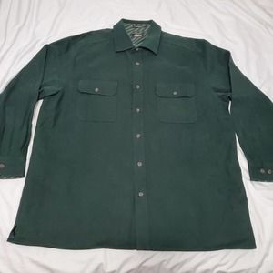 Levi Strauss & Co Dark Green Heavy Cotton Lined Shirt Jacket Men's Size XL